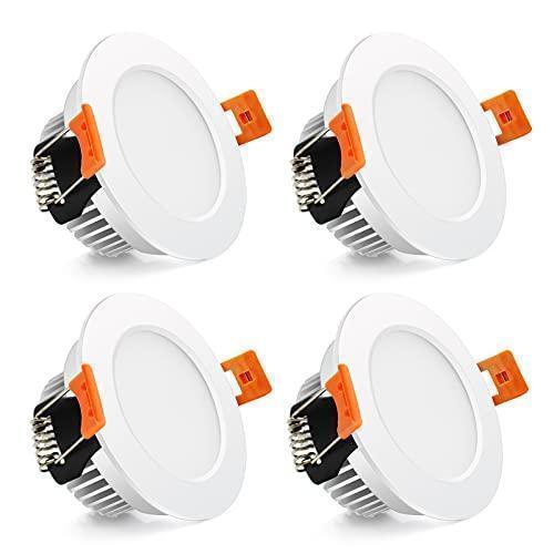 2 Inch LED Recessed Lighting, 3W Dimmable Downlight, 5000K Daylight White Retrofit Light Fixtures, Modern Round LED Ceiling Light with LED Driver, 35W Halogen Equivalent, 4 Pack Sale