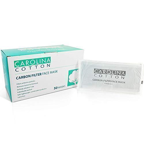 Carolina Cotton Carbon Filter Face Mask - 50ct/box Sale