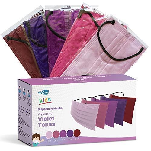 WeCare Disposable Face Masks For Kids, 50 Printed Masks, Individually Wrapped Sale